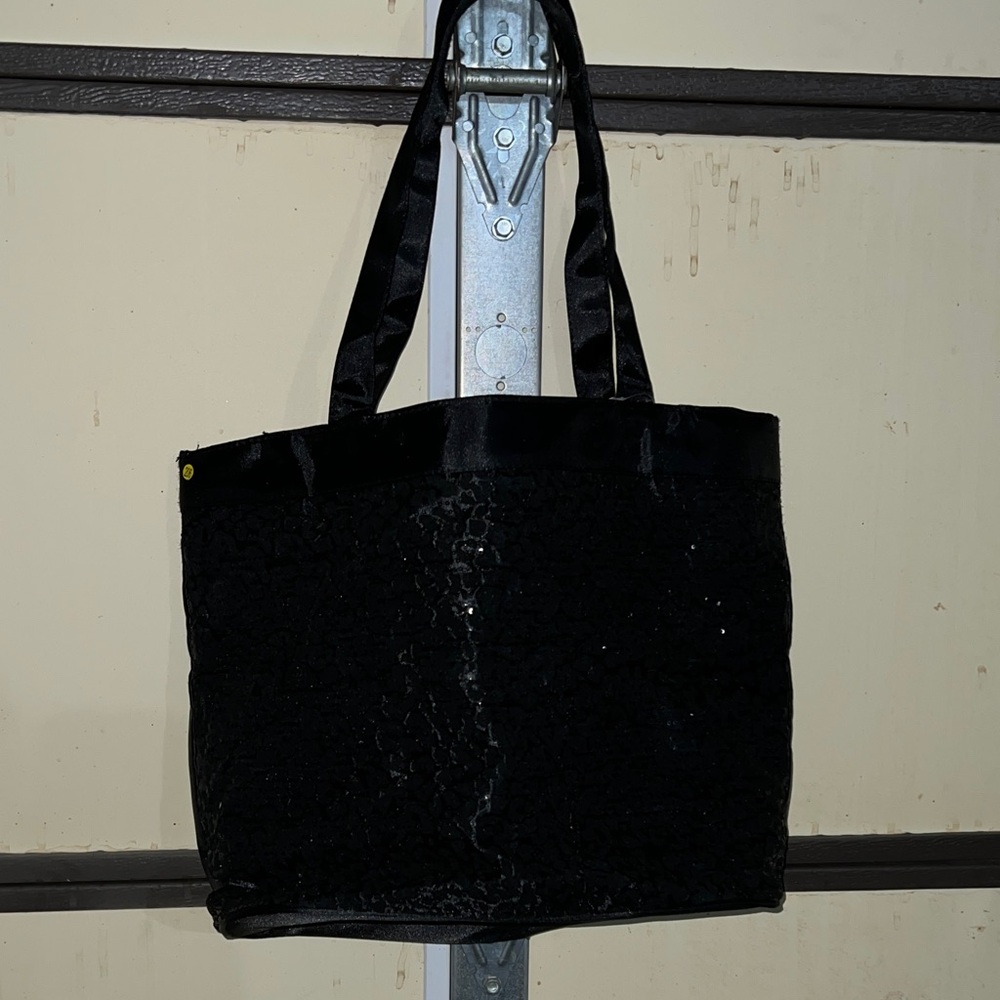 Avenue Black Lace Tote Bag